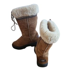 UGG Australian Ultimate Cuff Brown and Cream Shearling Boots